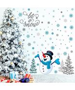 63 Pcs Winter Wall Decals Snowflakes Stickers Removable Christmas Snowman - $21.05 CAD