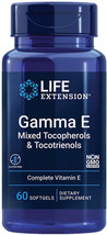 GAMMA E MIXED TOCOPHEROLS &amp; TOCOTRIENOLS VITAMIN E 60 SgelsLIFE EXTENSION - $29.70