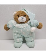 Vintage Glow In The Dark Teddy Bear Plush Blue Nose Bedtime Pajamas Star... - $42.47