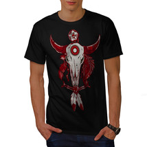 Indian Buffalo Skull Shirt Feather Men T-shirt - £10.38 GBP