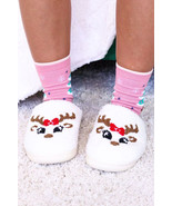 White Christmas Cartoon Pattern Plush Slippers - $171.16 MXN