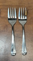 2 Hampton Silversmiths Lexington Mirror Meat Serving Forks flatware - £9.59 GBP