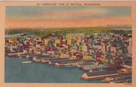 Seattle Washington WA Aeroplane View Postcard A29 - £2.32 GBP