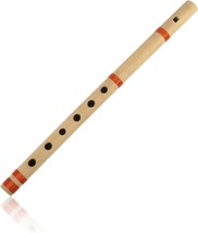 Genuine Indian 14-Inch Wooden Bamboo Flute In The Key Of &quot;B&quot; Fipple Bansuri - £29.46 GBP