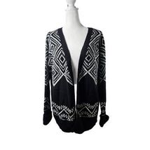 Romeo + Juliet Couture Womens Open Front Cardigan Black White Small - $27.99