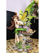 Ebros Amy Brown Thinking Of You Fairy Sitting On Wild Giant Mushroom Statue - $49.19 CAD