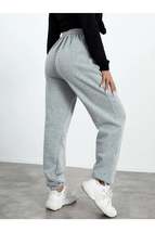 Jogger Sweatpants - Grey, Elastic Leg, High Waist, Summer - £18.02 GBP