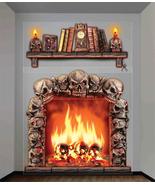 Gothic 4x5 FIREPLACE SKULLS WALL DECORATION Halloween Haunted House Scen... - $8.79