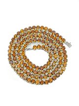 Dainty Citrine Tennis Necklace 3 mm Round Citrine Tennis Chain Natural M... - £236.66 GBP