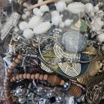 Costume Jewelry Lot 8 lbs + Beads Necklaces Bracelets Brooches Craft - £15.65 GBP