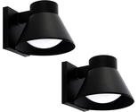 Outdoor Wall Sconce Duo: Black LED Lanterns - $64.18