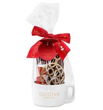 Godiva Hot Cocoa Gift Set Hot Cocoa Vanilla Sugar Stencil And Ceramic Mug - $24.73