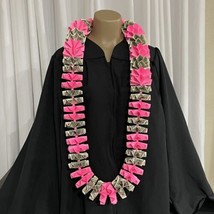 Graduation Money Lei $30 Crisp New Bills Folded Pink W/Pink Beads - £75.84 GBP