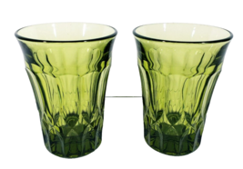 Noritake Perspective Green Glass Tumblers 5 in Tall Set of 2 Vintage - £18.24 GBP