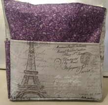 paris france eiffel tower metropolitan europe purple purse project bag handmade - £29.68 GBP