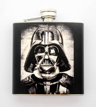 HIP FLASK Stainless Steel DARTH VADER vintage style 6oz 170 ml with Scre... - £14.81 GBP