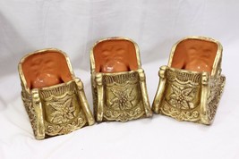 Christmas Sleigh Centerpieces Gold 9.5&quot; Set of 3 - £13.10 GBP
