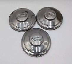 Original 1934-1939 Ford Truck Front Hubcaps 1 1/2 Ton Stainless Lot Of 3... - £113.54 GBP