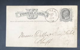 Antique 1878 Cleveland Ohio Target Fancy Cancel Postal Card Postcard - £14.51 GBP