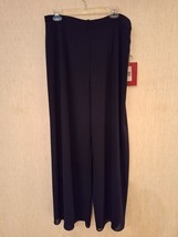 NWT JS Collections Wide Leg Evening Pants Womens 14 Black Chiffon Outer Layer - £22.92 GBP