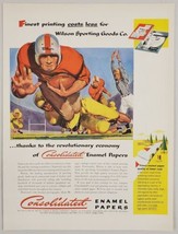 1951 Print Ad Consolidated Enamel Papers Wilson Sport Goods Football Wisconsin - £17.86 GBP