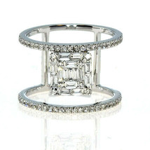 Natural 0.71ct Diamond Engagement Ring Invisible Set 18K White Gold G VS1 Square - £2,178.70 GBP