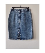 Vtg Zena Acid Wash Denim Pencil Skirt Juniors Size 9 High Waist Snaps USA - $39.99