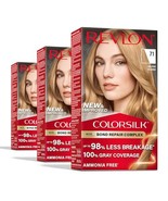 Revlon ColorSilk with Bond Repair Complex, Permanent Hair Color, 100% Gr... - $33.65