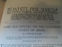 Architectural Monographs 1915 thru 1931 White Pine Series - $175.00