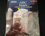 Vtg Needlecraft Plastic Canvas ABC Bears Pop-Up Tissue Box Cover Kit Tit... - £10.86 GBP