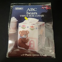 Vtg Needlecraft Plastic Canvas ABC Bears Pop-Up Tissue Box Cover Kit Tit... - £10.95 GBP