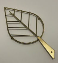 Kitchen King Brass Trivet Leaf Shaped Vintage Made in Japan Rare 13.5x6.5 inch - £19.76 GBP