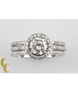 0.94 Karat Rund Diamant GIA Solitaire 18k Weiss Gold Dreier-Ring Set Größe - $15,016.49 CAD