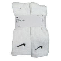 Nike Everyday Plus Crew Socks (6 Pack) Mens Size 12-15 White NEW SX6897-100 - £24.03 GBP