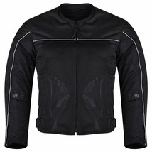 Men&#39;s Black Mesh Motorcycle Jacket with CE Armor Apparel by Vance Leather - £79.75 GBP+