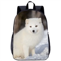 Arctic Fox Backpack Children&#39;s School Backpack Kids Cool 3D Print Travel Laptop  - £39.56 GBP