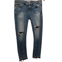 Agolde Womens Lara Slim Skinny Jeans Blue Distressed Stretch Pockets Den... - $34.64