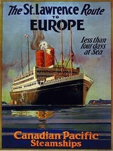 Deco Travel Poster.Fine Graphic Art Design.St.Lawrence Ship.Shop Design Art.734 - £13.75 GBP+