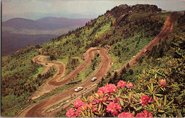 Roadway to Top of Grandfather Mountain~Western North Carolina~Old Cars~Postcard - £5.04 GBP