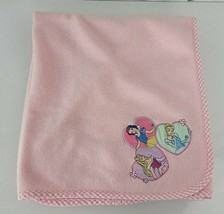 Disney Princess Pink Fleece Baby Toddler Blanket 3 Three Heart Snow White Aurora - £55.18 GBP