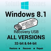 Windows 8.1 Professional 32 Bit Recovery Reinstall Boot Restore USB Stick - £17.55 GBP