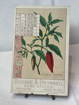 Atq Bugbee &amp; Brownell Pure Spices Trade Card Cayenne Pepper June 1886 Ca... - $29.65