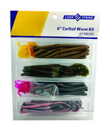Luck-E-Strike Assorted Curtail Worm Soft Plastics Kit, 47 count, Soft Baits - €17,13 EUR