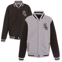 New Mens White Sox 2-tone Reversible Fleece Jacket Baseball - Gray/Black - $89.90