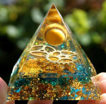 Natural Orgonite Pyramid Reiki Amethyst Energy Healing Chakra Meditation... - $11.99