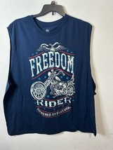 Way To Celebrate Patriotic Freedom Rider Motorcycle Muscle Blue T Shirt ... - $376.15 MXN