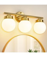LMS Gold Bathroom Light Fixtures, 3 Light Globe Vanity Lights White Glas... - €52,79 EUR