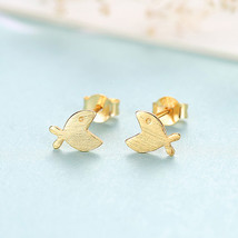 Small Fish Earrings S925 Silver Stud Earrings Hand Drawn Playful Nourishing Ears - £7.89 GBP