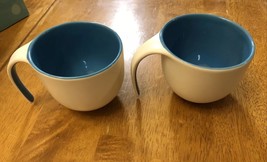 Lot of 2 - Asobu The Porcelain Jewel Mug, White &amp; Turquoise Blue, Coffee... - $11.29