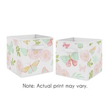 Sweet Jojo Designs Blush Pink, Mint and White Watercolor Rose Organizer Storage  - £59.13 GBP
